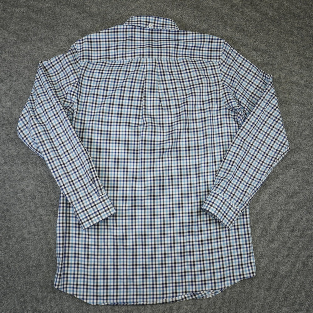 Duluth Trading Trim Fit Men's Large Tall Plaid Long Sleeve Button Shirt Blue LT - Picture 10 of 10